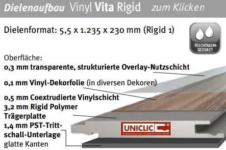 ZIRO VITA RIGID Designvinylboden Art. 026420021 Weißeiche Fläming 5,5 mm