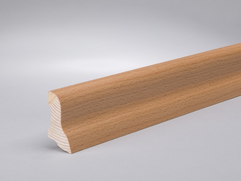 WAGNER furnierte Sockelleiste Art. 7500-6 Profil 7500 Massivholz Buche UV-lackiert 40 x 22 mm