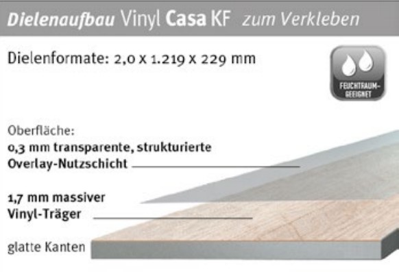 ZIRO VINYL CASA Designvinyl Klebefliese Art. 026024524 Robinie beige 1,5 mm